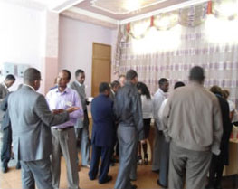 Participants network during the event.