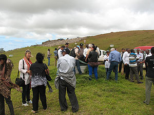Workshop attendees tour Mare Chicose Landfill during the site visit day in Flic en Flac, Mauritius.