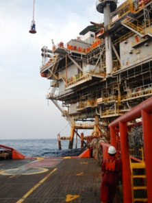 Star Energy's KF oil and gas production platform, Natuna Sea, Indonesia.